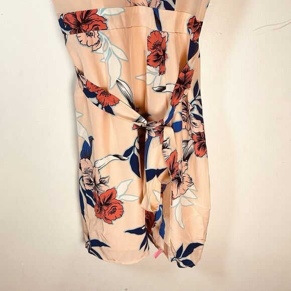Yumi Kim Soho Mixer Floral Wrap Mini Dress Silk Peach Size XS NWOT - Picture 2 of 10